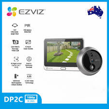 دوربین چشمی بیننده درب ویدیویی EZVIZ DP2C 1080p با صفحه نمایش رنگی 4.3 اینچی، زنگ داخلی، باتری قابل شارژ، مشاهده برنامه، صدای دو طرفه، تشخیص حرکت PIR، محفظه فلزی،Cloud/SD