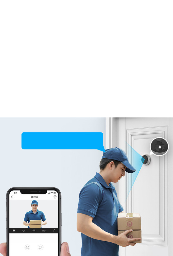 دوربین چشمی بیننده درب ویدیویی EZVIZ DP2C 1080p با صفحه نمایش رنگی 4.3 اینچی، زنگ داخلی، باتری قابل شارژ، مشاهده برنامه، صدای دو طرفه، تشخیص حرکت PIR، محفظه فلزی،Cloud/SD