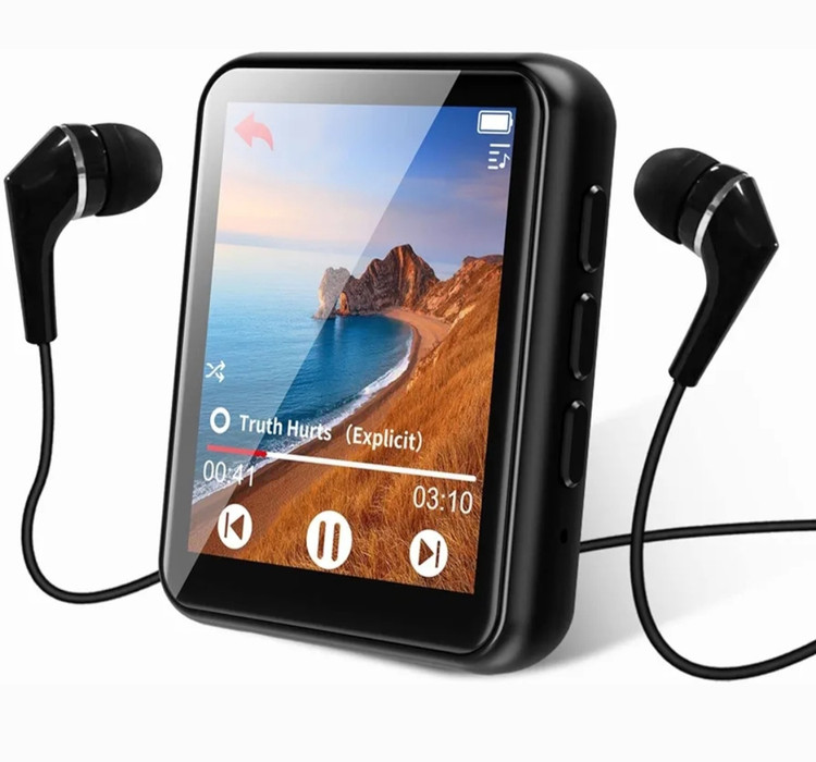 پخش کننده فیلم و موسیقی Mp3 و تصویری برند Jolike ,گیگابایتی32 بلوتوث 5.0 صفحه نمایش تمام لمسی صفحه نمایش رنگی Mini MP3 Player، پخش کننده موسیقی بدون افت HiFi با بلندگو، رادیو FM، ضبط، پشتیبانی تا 128 گیگابایت (مشکی)، M5-32GB