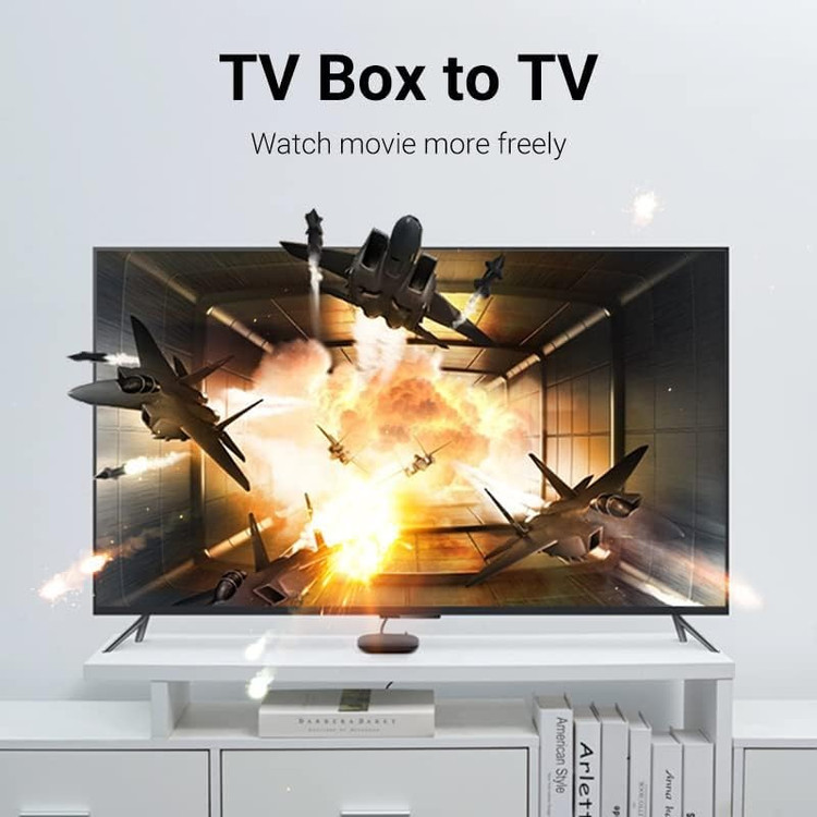 کابل HDMI تهویه 4K، کابل HDMI 2.0 نر به مرد فوقالعاده پرسرعت 18 گیگابیت بر ثانیه 4K@60 هرتز سه بعدی، بازگشت ویدئو UHD 3860p، HD 1080p، اترنت سازگار برای Apple TV، Xbox(مانیوتورهای اپل) (فوق العاده نازک، 2 متری)
