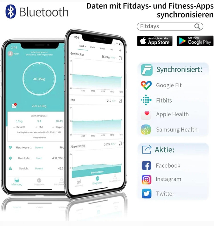 ترازوی دیجیتال هوشمند LEPULSE مدل LESCALE F4 Pro
