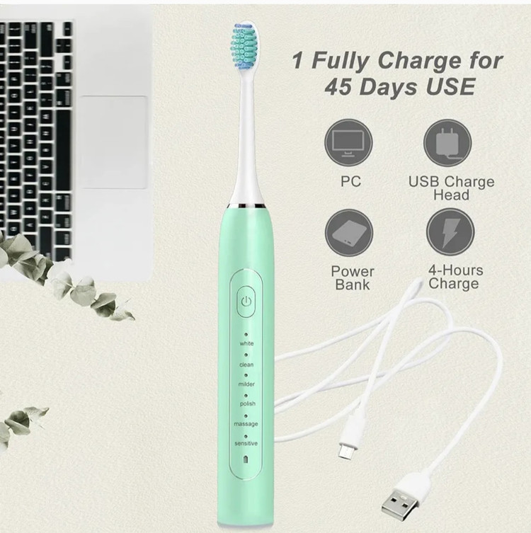 مسواک برقی اورجینال با 6 حالت مختلف شستن،دارای چهار سر مسواک،دارای تایمر هوشمند Auwish (بار آمازون)