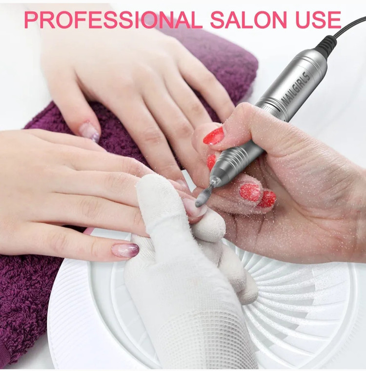 دستگاه مانیکور پدیکور فوق حرفه ای 80 واتی 35000rpm برند NAILGIRLS ، همراه با فن مکش گرد و غبار ناخن هنگام سوهان