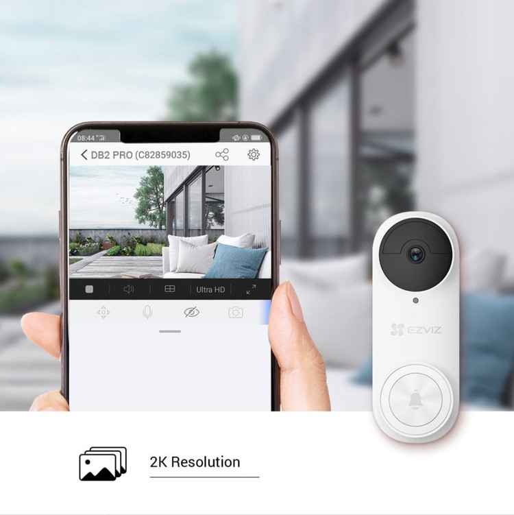 زنگ درب ویدیویی بدون سیم شارژی EZVIZ DB2 مجهز به دوربین امنیتی خانه هوشمند با قابلیت تشخیص انسان و دید در شب