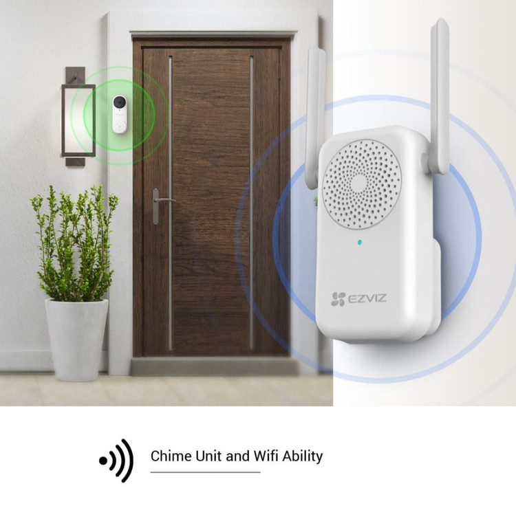 زنگ درب ویدیویی بدون سیم شارژی EZVIZ DB2 مجهز به دوربین امنیتی خانه هوشمند با قابلیت تشخیص انسان و دید در شب
