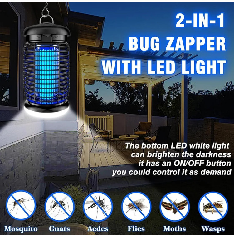 حشره کش برقی 15 وات 360 دارای چراغ ال ای دی در قسمت تحتانی دستگاهBUG ZAPPER مدل KN02
