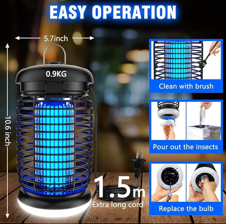 حشره کش برقی 15 وات 360 دارای چراغ ال ای دی در قسمت تحتانی دستگاهBUG ZAPPER مدل KN02