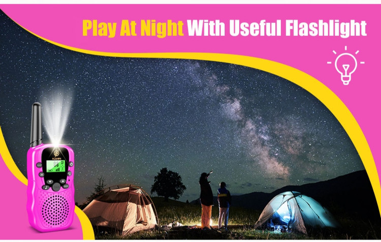 دستگاه بیسیم واکی تاکی اورجینال دارای ۷ فرکانس با برد 2 کیلومتر با قابلیت تنظیم برای صحبت بدون فشار دکمه برند FLASHING