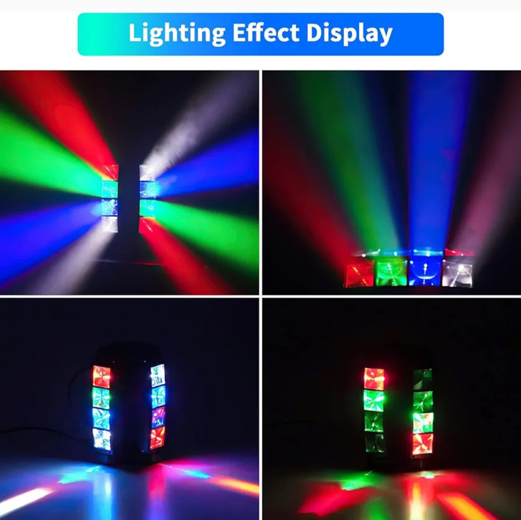 رقص نور DMX512 حساس به صدا برند U'KING SPIDER همراه با کابل صوتی ۱۰متری