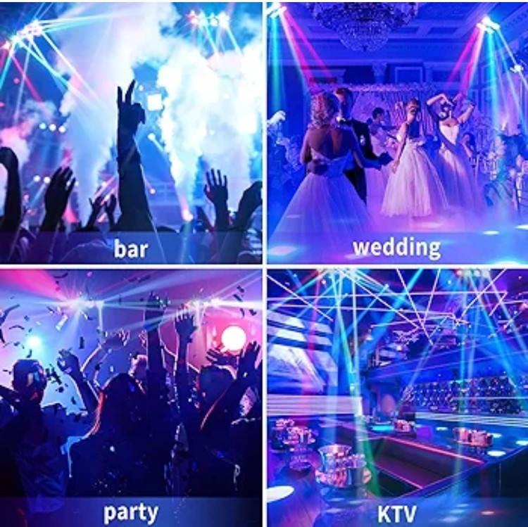 رقص نور DMX512 حساس به صدا برند U'KING SPIDER همراه با کابل صوتی ۱۰متری