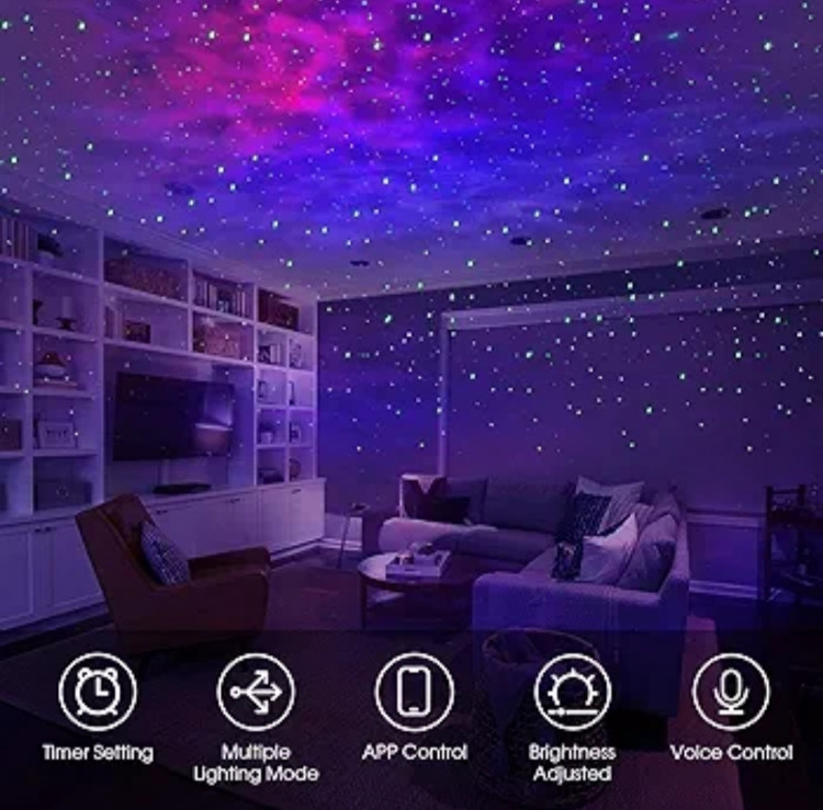 چراغ خواب کهکشانی با قابلیت تنظیم درجه نور،قابلیت اتصال به Alexa با کنترل نور با موبایل برند PANAMALAR