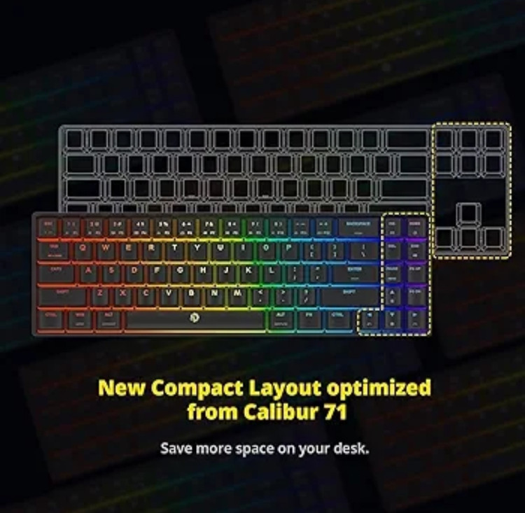کیبورد گیمینگ RGB دارای ۸۴ کلید برند DREVO مدل GRAMR V2 TE