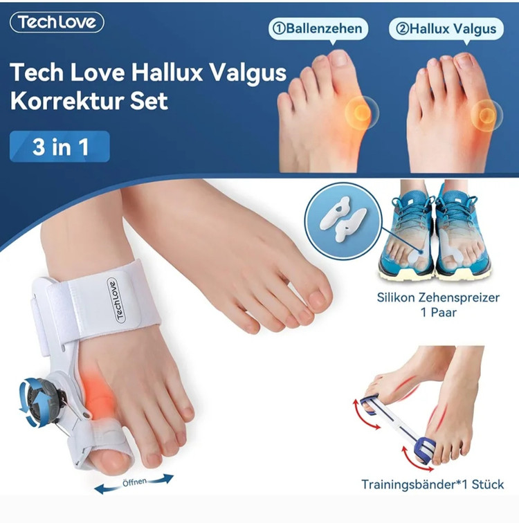 اصلاح کننده انگشت شست هالوکس والگوس پا برند Tech love