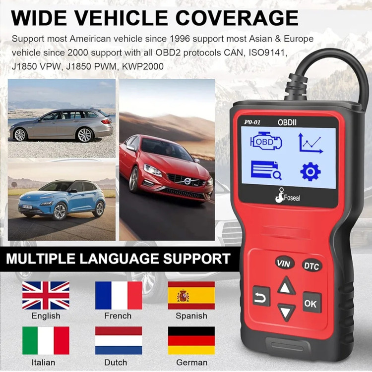 دیاگ خودرو OBD2 برند Foseal (جزو بهترین دیاگ های ۲۰۲۳)