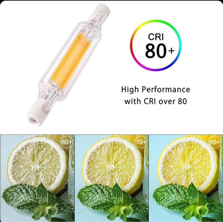پک 2 عددی لامپ هالوژنی 10W 78mm R7S LED(بار آمازون) دارای گرید +A وتاییدیه اتحادیه اروپا(رنگ سفید گرم)
