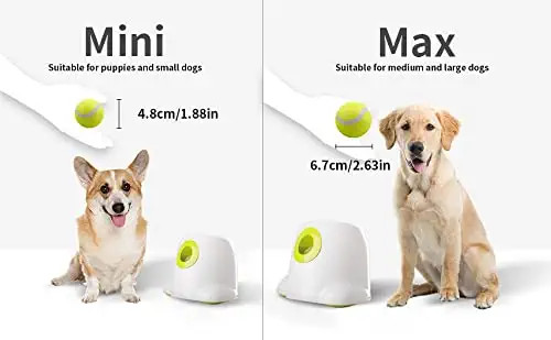 دستگاه پرتاب کننده توپ خودکار برند All for Paws Dog برای سگ های کوچک، دستگاه پرتاب توپ تنیس سگ، 3 توپ شامل