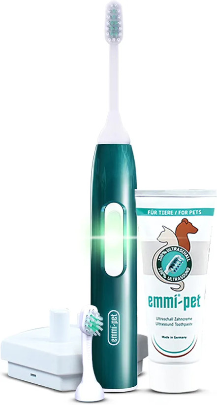 مسواک برقی التراسونیک مخصوص سگ و گربه برند emmi-pet2 با یکشارژر ،دو دستگاه مسواک برقی،4 عدد سری و دو عدد خمیر دندان(قابل استفاده برای دو پت))