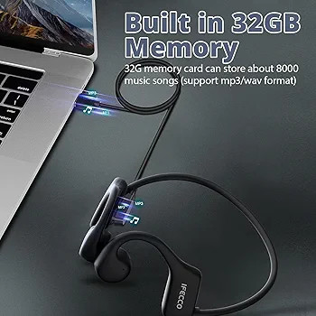 هدفون القایی استخوانی برند OPENEAR مدل AS19 دارای 32 گیگ حافظه داخلی(جدیدترین جایگزین mp3 پلیر)