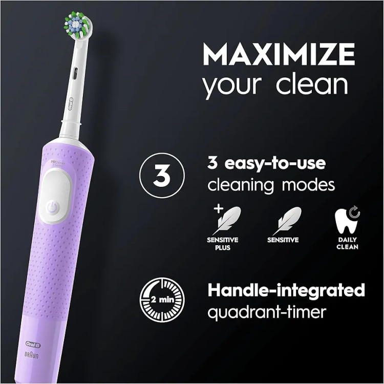 مسواک برقی اورال-بی اورجینال مدل Vitality PRO protect x clean همراه با یک خمیر دندان اورجینال OralB برای لثه های حساس