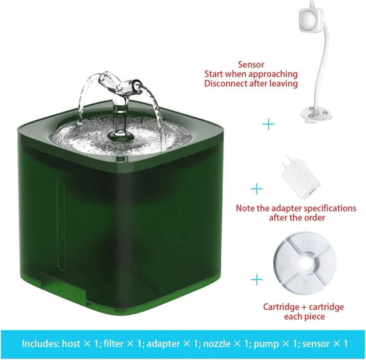 آبخوری سگ و گربه اتوماتیک 2 لیتری با پمپ آب هوشمند Pet Fountain مدل WF070
