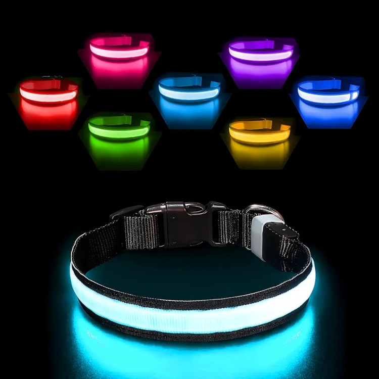 قلاده LED دار ضد آب سگ و گربه برند PcEoTllar سایز S