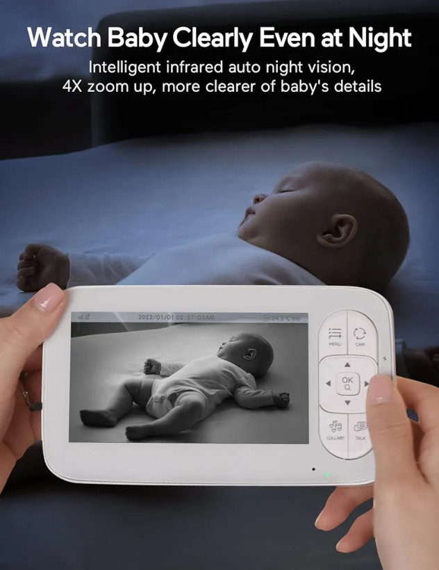 دوربین کنترل کودک با کیفیت HD(720p) برند Babycozy دارای مانیتور مخصوص و توانایی بزرگ نمایی تصویر