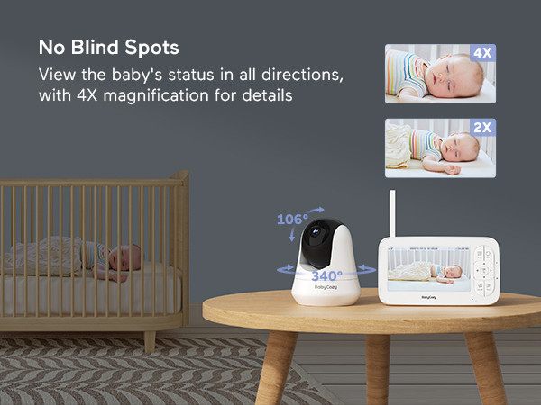 دوربین کنترل کودک با کیفیت HD(720p) برند Babycozy دارای مانیتور مخصوص و توانایی بزرگ نمایی تصویر
