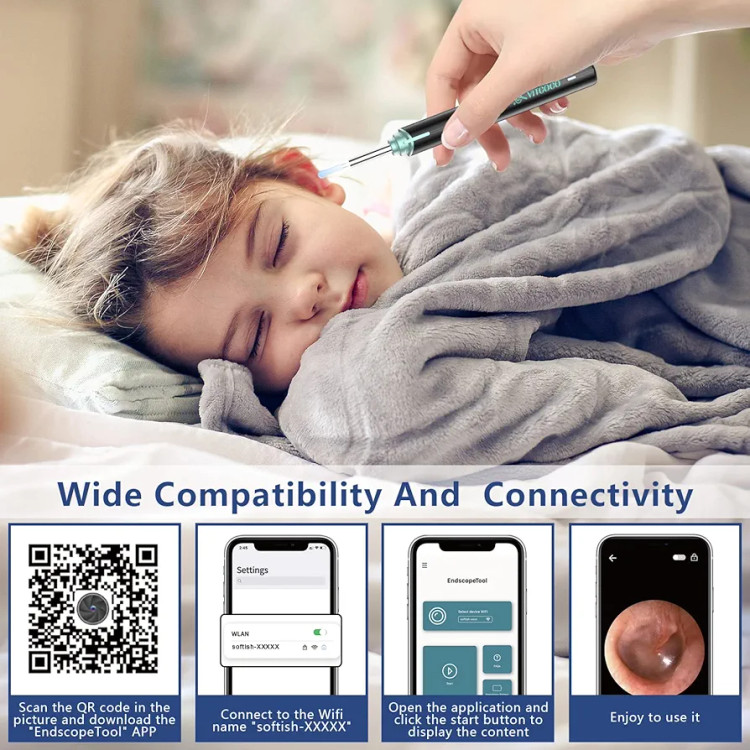 گوش پاک کن هوشمند دوربین دار برند ViTCOCO مدل Y13(برای کودکان می تواند به عنوان بینی پاک کن نیز استفاده شود)