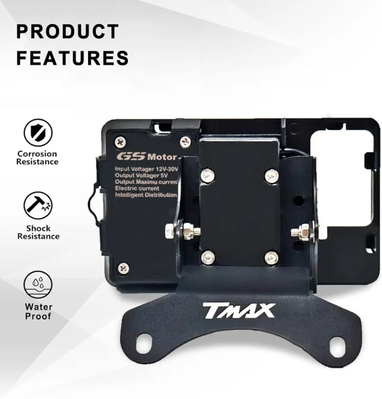 نگهدارنده تلفن موتور سیکلت برای مدل های TMAX 560(مدل های 2019 و 2020),TMAX 530(مدل های 2017 و 2019 )