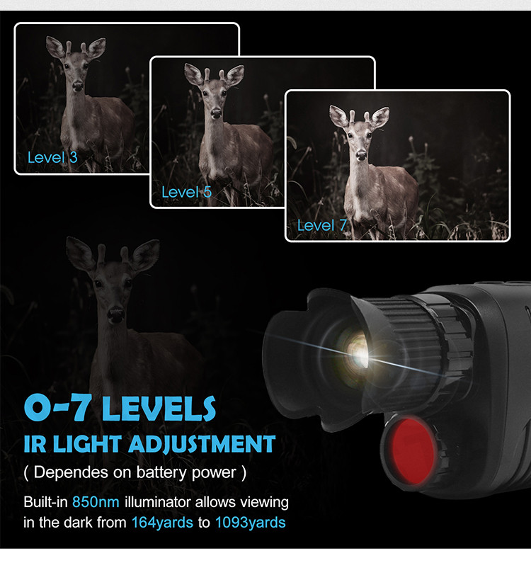 دوربین شکاری ( دید در شب ) NIGHT VISION زوم دیجیتال 10x پشتیبانی از کارت حافظه ( میکرو SD با قابلیت تصویر برداری و عکس برداری کیفیت 2k(بار آمازون)برای دیدن فیلم تست دوربین لطفا در واتس اپ پیام بدید