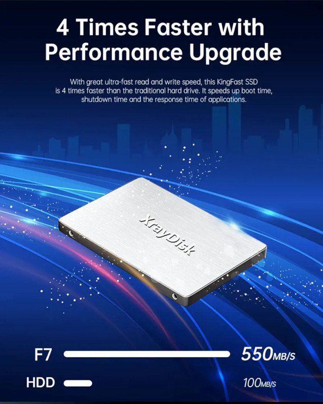 هارد SSD اینترنال 1 ترا بایت SATA3 با قدرت بالای read/write 500Mbs برند Xraydisk(بار آمازون)رنگ مشکی