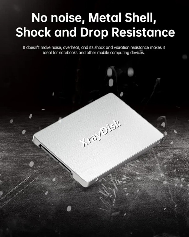 هارد SSD اینترنال 1 ترا بایت SATA3 با قدرت بالای read/write 500Mbs برند Xraydisk(بار آمازون)رنگ مشکی