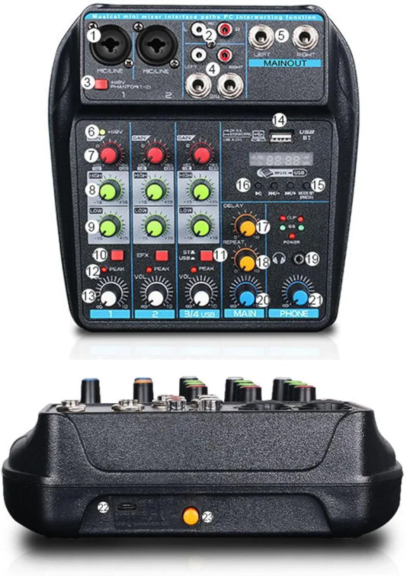 کارت میکسر صدا 4 کاناله(بار آمازون) Ultra low noise