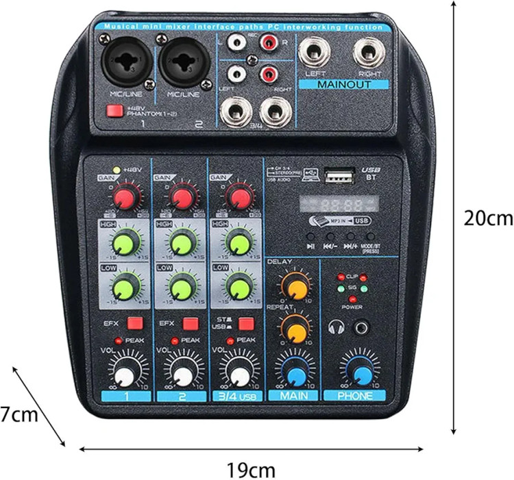 کارت میکسر صدا 4 کاناله(بار آمازون) Ultra low noise