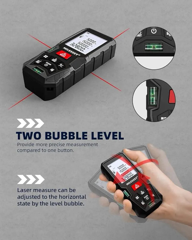 متر لیزری 50 متری مدل Mileseey D5T