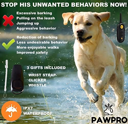 قلاده ریموت دار ضد پارس و تربیتی سگ مدل سال ۲۰۲۳ برند PAWPRO