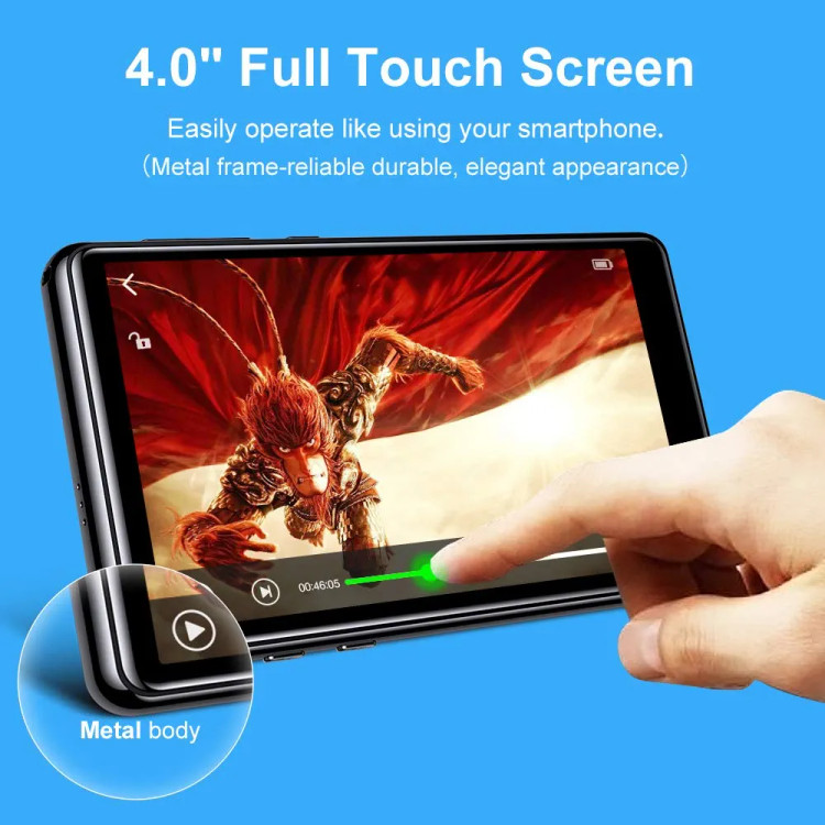 Mp3 و MP4 پلیر با صفحه نمایش 4 اینچی با حافظه داخلی 32 گیگ و ساپورت رم 128 گیگ برند Tengsen(بار آمازون)