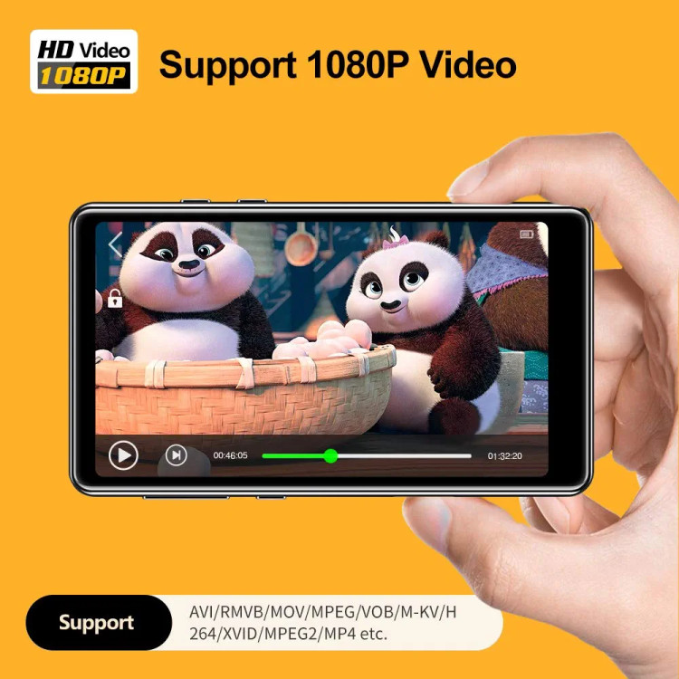 Mp3 و MP4 پلیر با صفحه نمایش 4 اینچی با حافظه داخلی 32 گیگ و ساپورت رم 128 گیگ برند Tengsen(بار آمازون)
