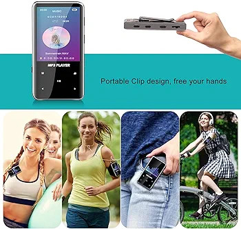 Mp3,mp4 پلیر گیره ای با صفحه نمایش 2.4 اینچی(بار آمازون)همره با یکرم 32 گیگ