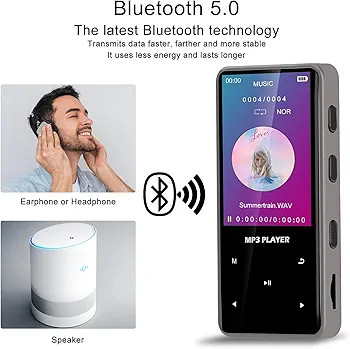 Mp3,mp4 پلیر گیره ای با صفحه نمایش 2.4 اینچی(بار آمازون)همره با یکرم 32 گیگ