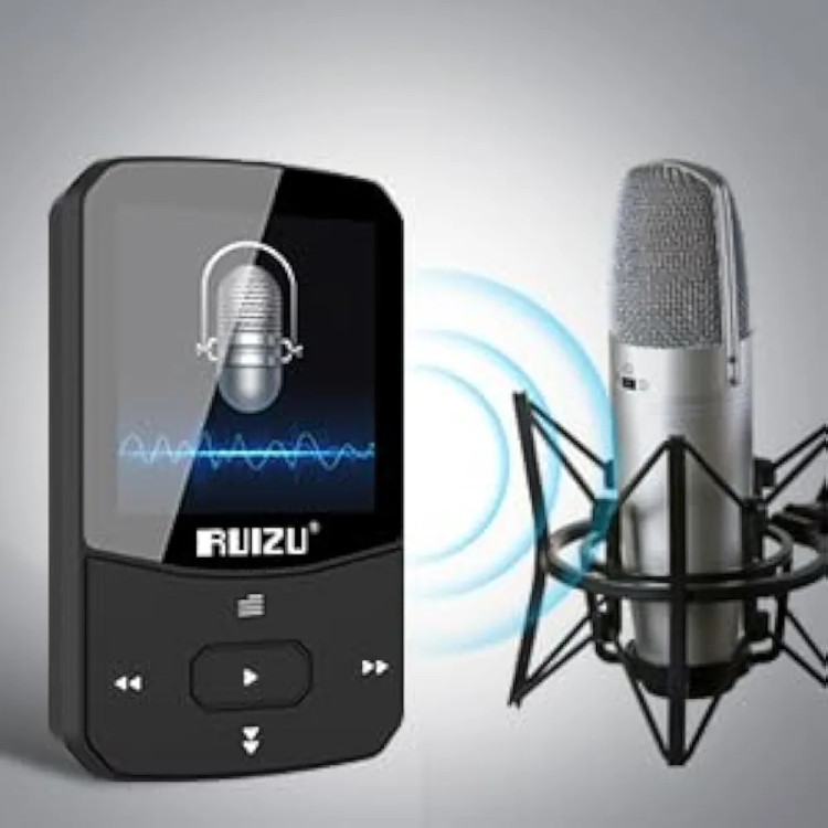 پخش کننده موزیک،mp3,mp4 پلیر کوچک گیره دار،با حافظه داخلی 8 گیگابایت و ساپورت 128 گیگابایت SdCard برند RUIZU مدل X52
