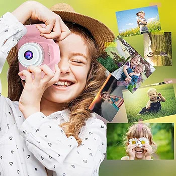 دوربین دیجیتال قابل شارژ کودکان و نوجوانان، اسباب بازی آموزشی با ویدئو 2 اینچی HD 1080P و کارت SD 32 گیگابایتی همراه با یک رم ۳۲گیگابایتی