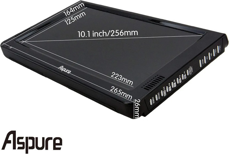 تلویزیون گیرنده دیجیتال شارژی ۱۰ اینچی دارای پورت های Usb,Hdmi,VGA,AV و قابلیت اتصال به اسپیکر و هدفون دارای کنترل،برند Aspure مدل D10