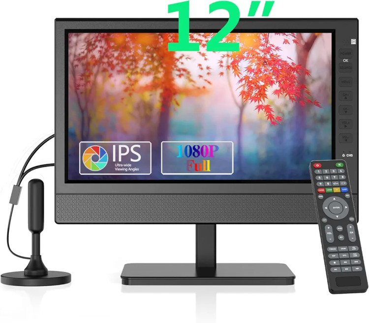 تلویزیون گیرنده دیجیتال شارژی فول اچ دی ۱۲ اینچی دارای پورت Hdmi و Usb ،دارای کنترل،ورودی هدفون و بلندگوبرند ZOSHING