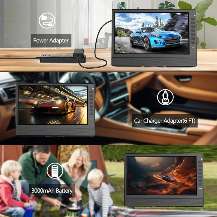 تلویزیون گیرنده دیجیتال شارژی فول اچ دی ۱۲ اینچی دارای پورت Hdmi و Usb ،دارای کنترل،ورودی هدفون و بلندگوبرند ZOSHING