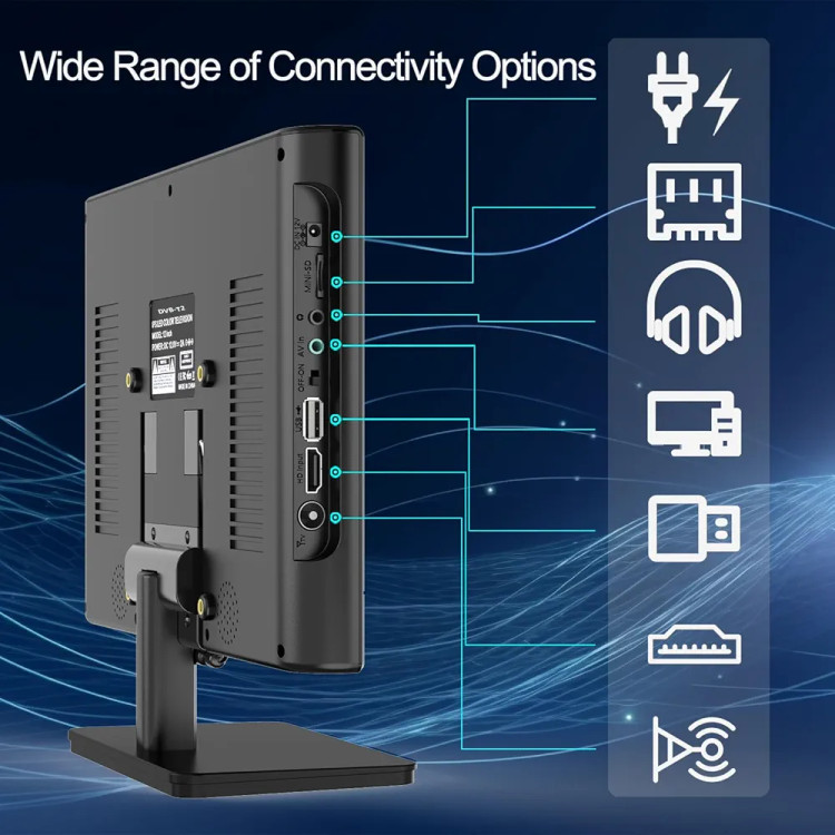 تلویزیون گیرنده دیجیتال شارژی فول اچ دی ۱۲ اینچی دارای پورت Hdmi و Usb ،دارای کنترل،ورودی هدفون و بلندگوبرند ZOSHING