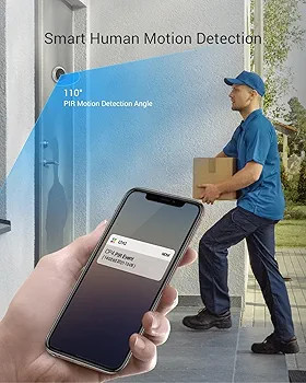 زنگ درب چشمی هوشمند با کیفیت تصویر FHD و صفحه نمایش 4.3 اینچی برند Ezviz مدل CP4 با قابلیت اتصال به موبایل