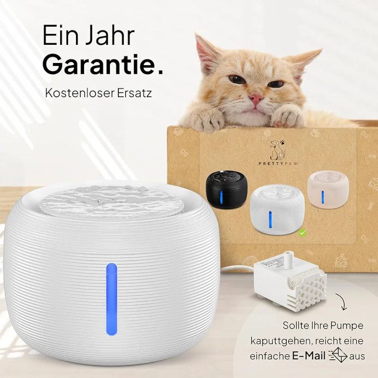 آبخوری اتوماتیک گربه و سگ ۲.۵ لیتری برند PRETTYPAW(رنگ شیری)