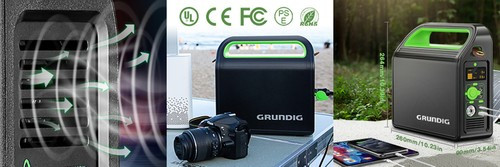 پاور ژنراتور قابل حمل قابل اتصال به پنل خورشیدی، 300 وات ،86400 میلی آمپر AC/DC/USB/60W PD Output اورجینال آلمانی برند GRUNDIG