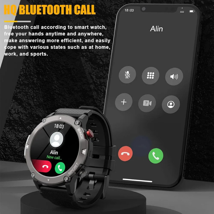 ساعت هوشمنداسپورت(مردانه،زنانه)با قابلیت اتصال به موبایل های اندوید و IOS برندDECWIN مدل ZL54C